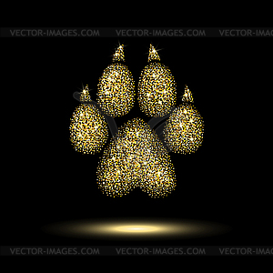 Trail Dog of Golden Sequins - royalty-free vector image