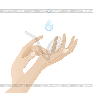 Уход за женскими руками и гигиена - изображение в векторном виде