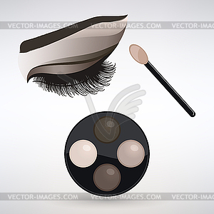 Make-up Applying Eye Shadow - vector clip art