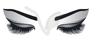 Female Eyes with Long Eyelashes - vector clip art