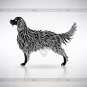 Силуэт стилизованной собаки - изображение в векторном виде