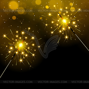 Праздничные сверкающие бенгальские огни - изображение в векторе