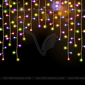 Multicolor Christmas Lights Garland - vector clip art