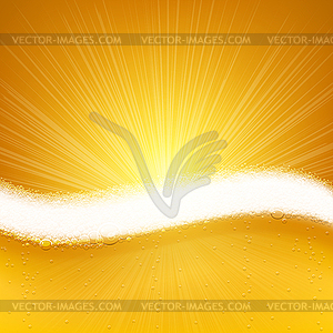 Beer Background with Foam - vector image