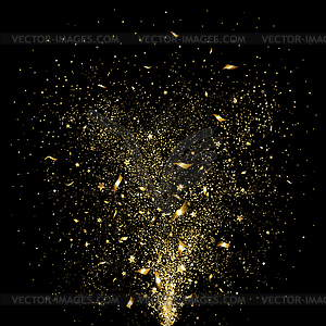 Праздничное золотое конфетти - иллюстрация в векторе