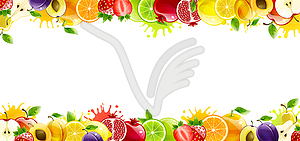 Баннер с сочными фруктами - векторный дизайн