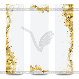 Banners with Gold Stars - vector clipart