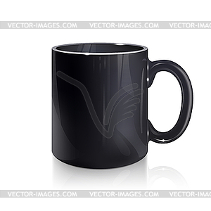 Empty Black Mug - vector image