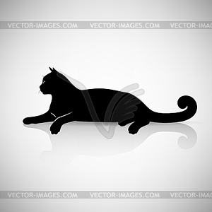 Стилизованный лежащий кот - изображение в векторном виде