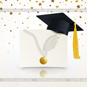 Graduate Cap and Diploma of Graduation - vector clipart