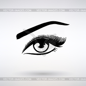 Икона Женского глаза с длинными ресницами - графика в векторе