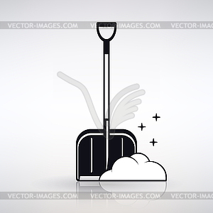 Icon Shovel for Snow Cleaning - vector clipart