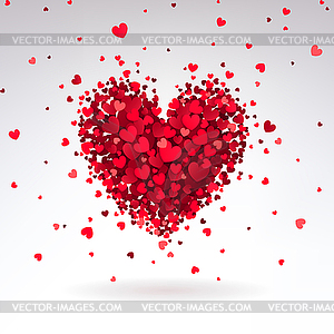 Romantic Heart of Red Hearts - vector image