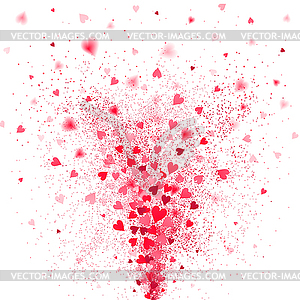 Explosion of Red Hearts Confetti - vector EPS clipart