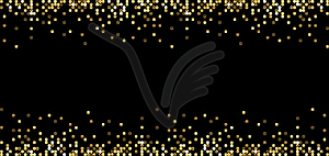 Horizontal Banner with Golden Sparkling Sequins - vector image