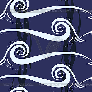 Abstract wave seamless pattern - vector clip art