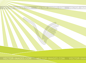 Abstract field and sun rays background - vector clipart / vector image