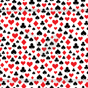 Card suits seamless pattern - vector image