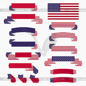 Red white and blue ribbon banner Royalty Free Vector Image