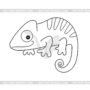 Simple coloring page. chameleon for coloring book - vector clipart / vector image