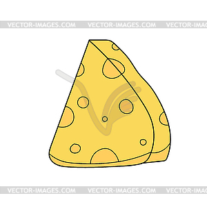Значок простой мультяшный. Мультяшный сыр. Кусок треугольника - векторный клипарт EPS