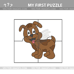 Cartoon Educational Jigsaw Puzzle Game for - vector clipart