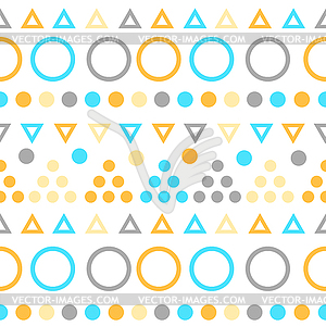 Геометрический бесшовный узор с красочными фигурами. - векторное изображение EPS