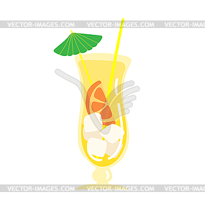 Cocktail icon. Cocktail glass with drink icon. - color vector clipart