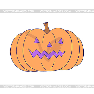 Тыква на Хэллоуин с изображением Джека О Фонаря. Красочный флаер - стоковый клипарт