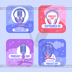 International Podcast Day on September 30th - vector image