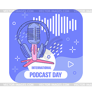 International Podcast Day on September 30th - vector clip art