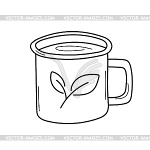 Cup of coffee or tea - coloring book. Game for kids - vector clip art