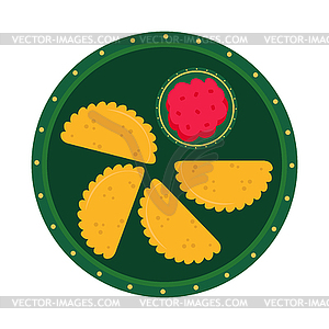 Empanadas dish on background - vector EPS clipart