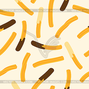 Mexican or Spanish traditional dessert. Churros wit - vector image
