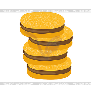 Stack of cookies Alfajor de maicena, traditional - vector clipart