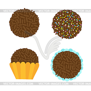 Brigadeiro. Brazilian typical chocolate dessert ico - vector clip art