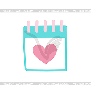 Calendar for Valentine day. Design elements for - vector clipart