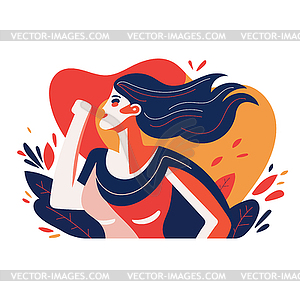 Feminism, self confidence of woman concept - vector image