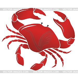 Boiled red crab, shellfish - vector clipart