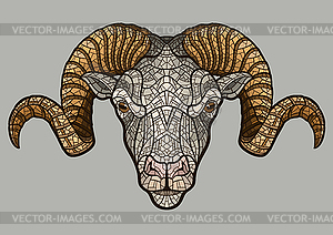 Ram head mascot - vector clip art