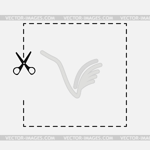 Stationery scissors cut. icon, background, or - vector clipart