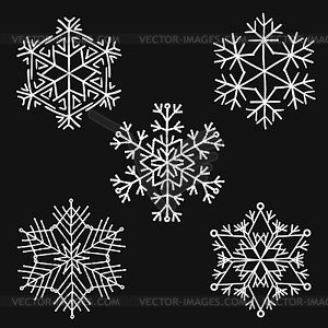 Snowflakes. Set of . Snowflake handmade - vector image