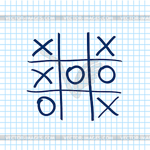 Tic tac toe. Noughts and crosses board game icon  - vector clipart