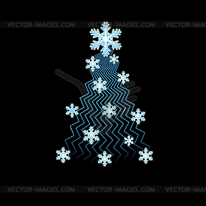 Cartoon merry christmas tree. symbol new year - vector EPS clipart