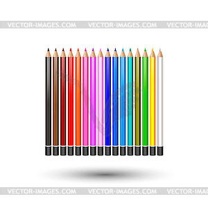 Pencils painted in different colors - vector image