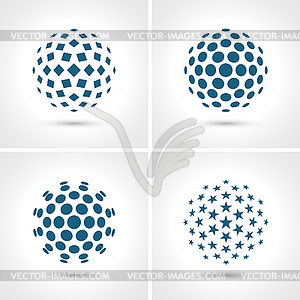 Abstract radial shapes - vector clipart