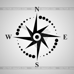 Значок компаса для навигации и дизайн логотипа путешествия - изображение в векторе