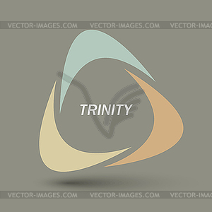 Trinity logo design element Color triangular - vector image