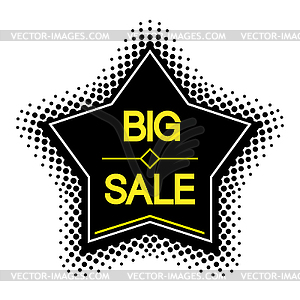 Five pointed Big Sale halftone icon  - vector clip art