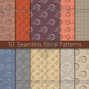 Floral Seamless Pattern Set - vector EPS clipart